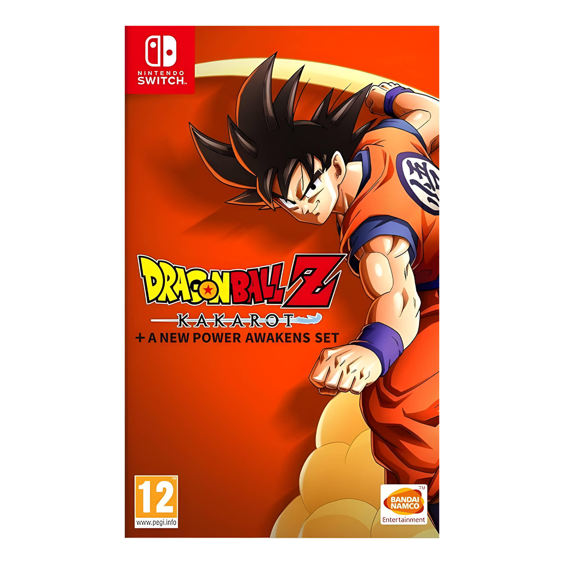 Cover art for Dragon Ball Z: Kakarot showing Goku in Super Saiyan form ready for battle, with vibrant Dragon Ball Z world visuals highlighting epic fights and open-world adventure.