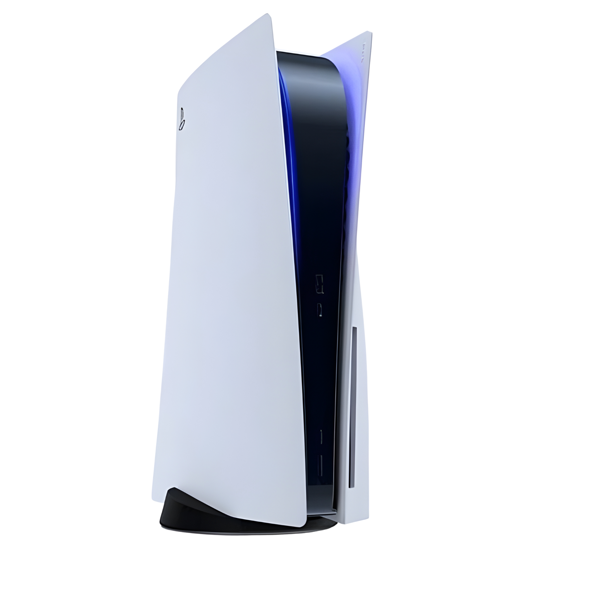 PlayStation 5 Disc Edition 825GB unboxed with DualSense controller, Blu-Ray drive, and sleek white design offering immersive 4K gaming performance.