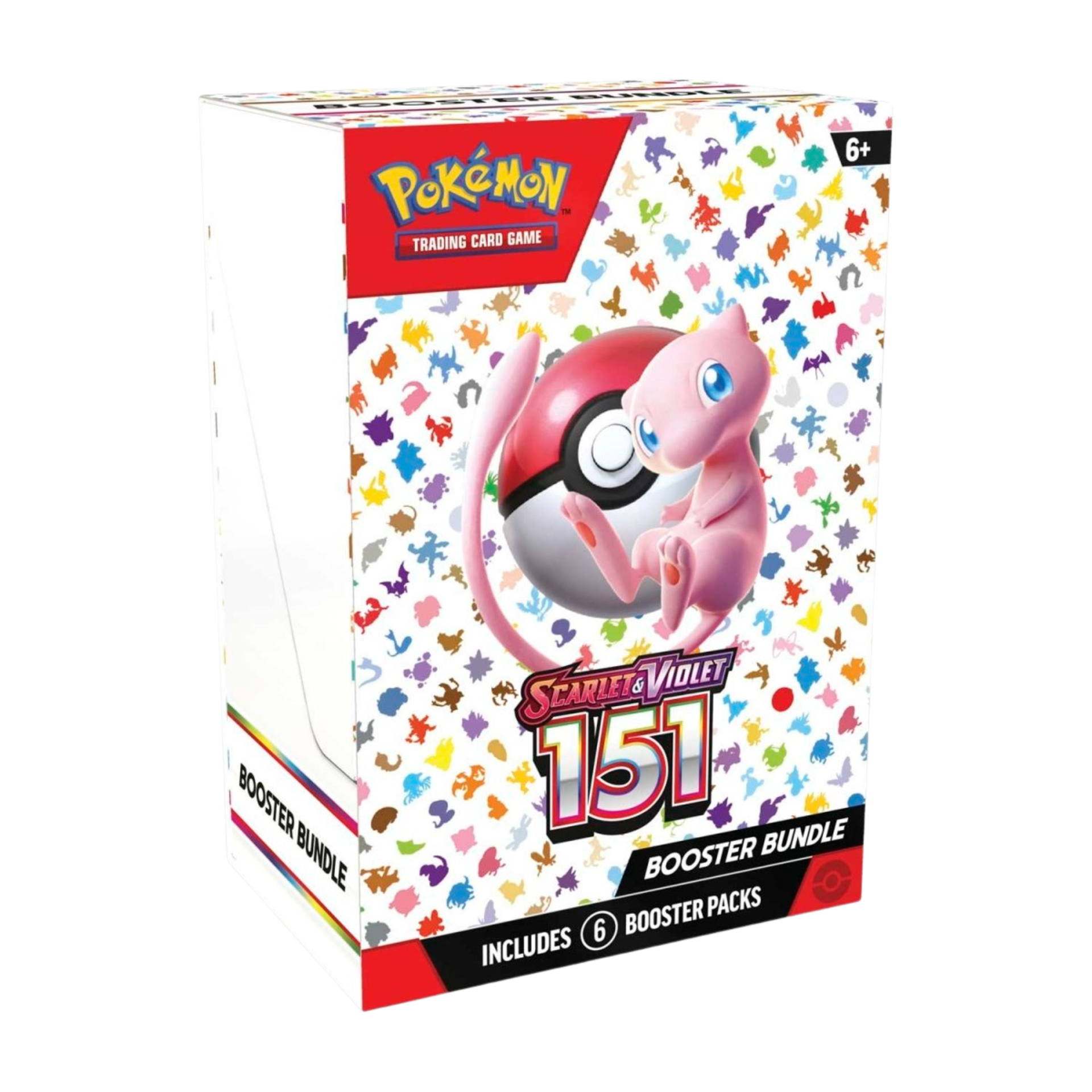 Pokémon 151 Booster Bundle featuring sealed packs with Mew artwork. Includes collectible cards from the classic Kanto Pokémon series. Perfect for fans and TCG collectors.