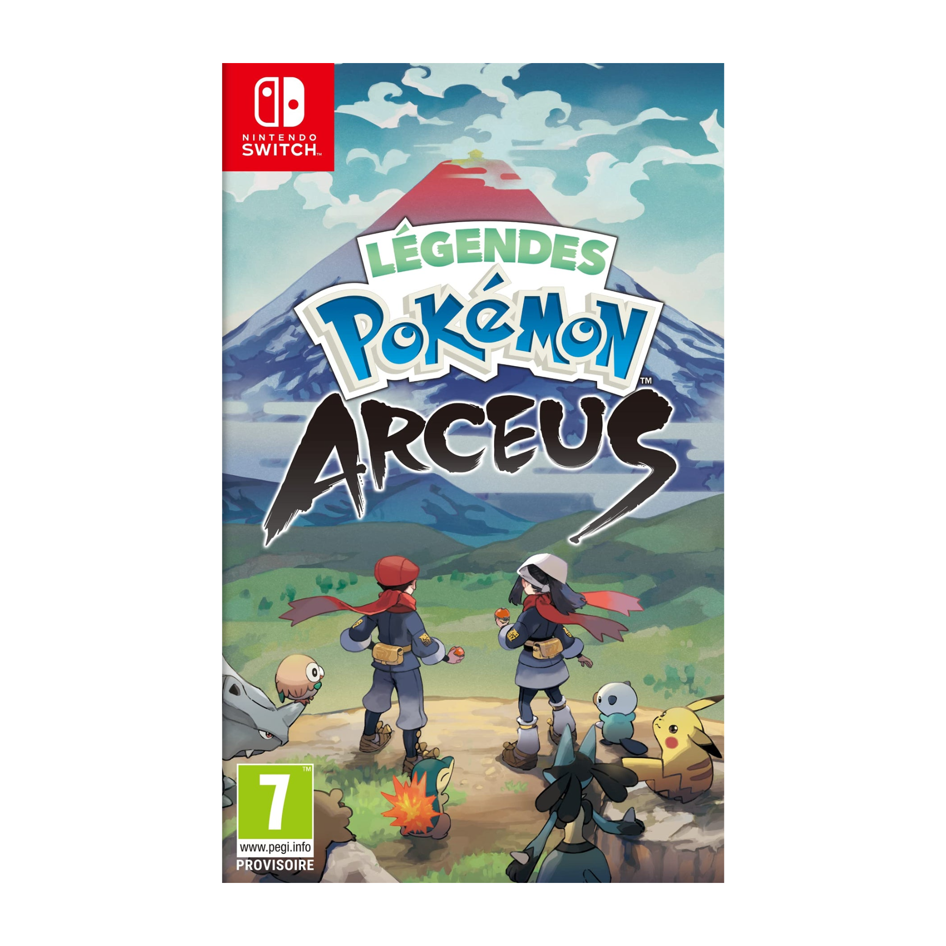 Pokemon Legends: Arceus Nintendo Switch game cover shown. Open-world Pokémon RPG set in the Hisui region featuring real-time interactions, strategic capturing, and immersive exploration. Engaging adventure for experienced trainers.