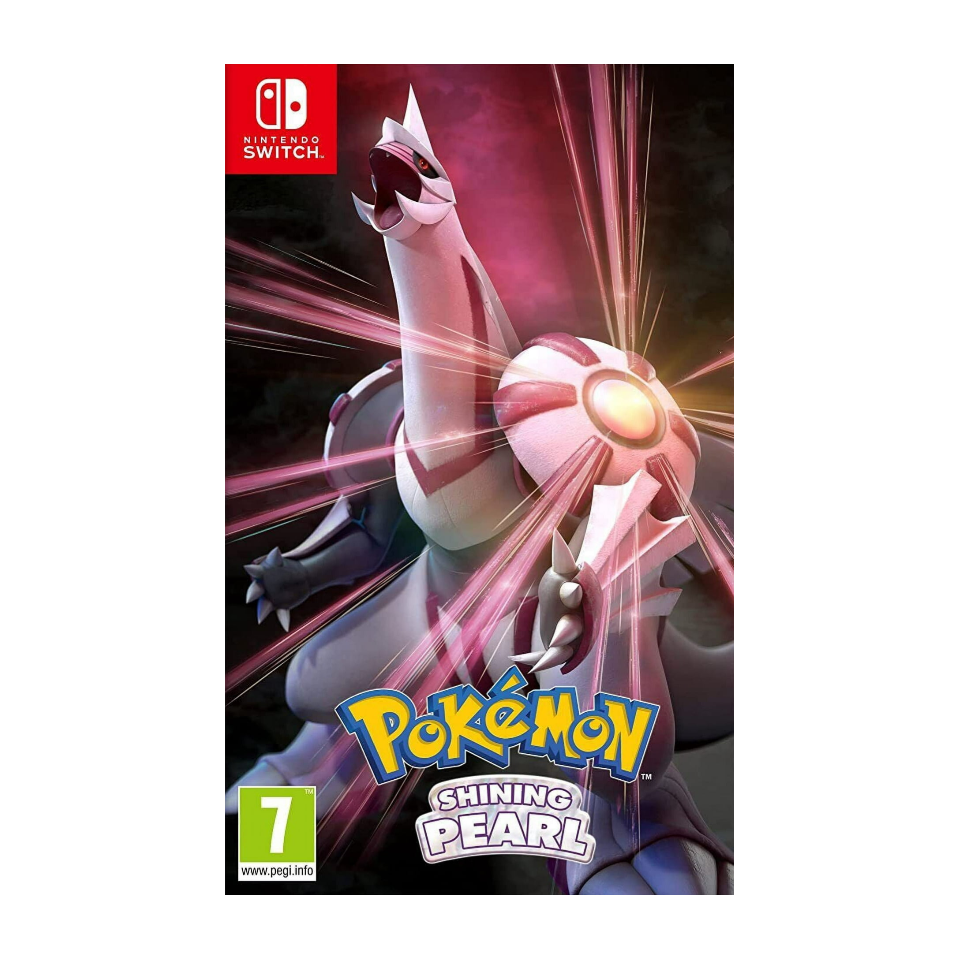 Pokemon Shining Pearl Nintendo Switch game cover shown. Role-playing game featuring over 100 Pokémon to catch and train in the Sinnoh region. Engaging adventure for Pokémon fans and collectors.