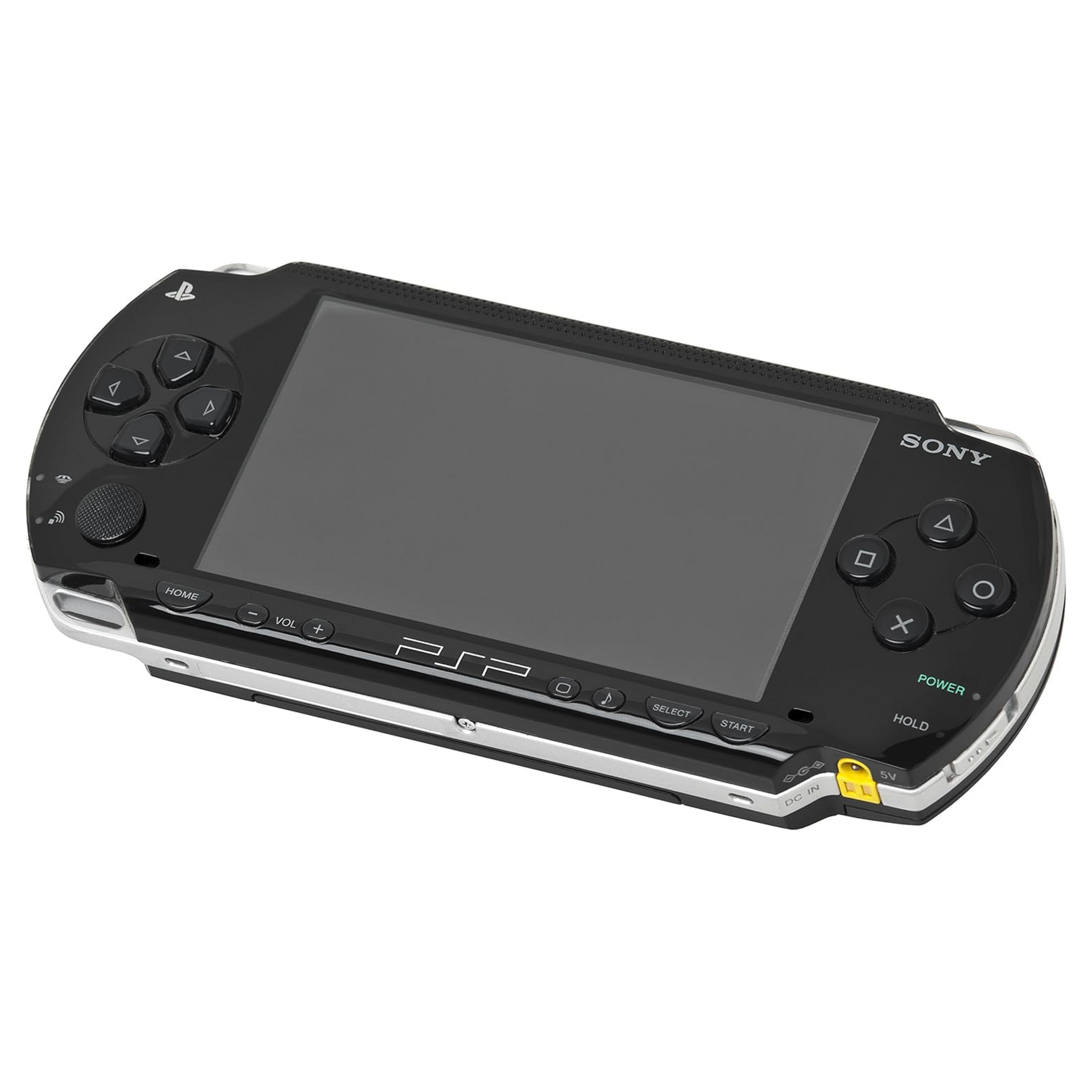 Image of Sony PSP 1000 Black showing its sleek design, widescreen display, and control layout, designed for immersive handheld gaming and entertainment.