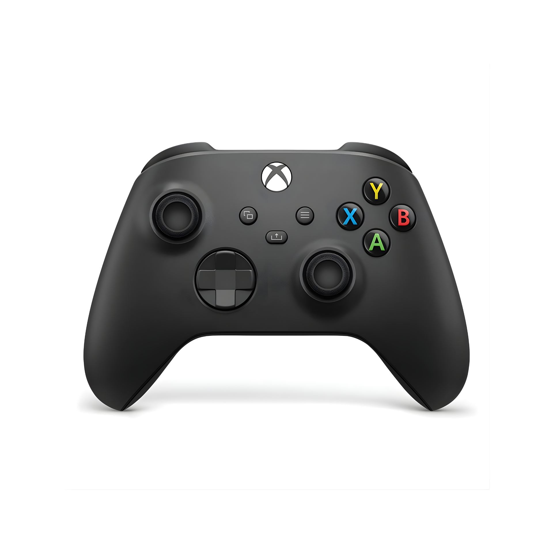 Xbox Series S|X Wireless Controller in black with textured grips, hybrid D-pad, and ergonomic design for precision gaming on Xbox, PC, and mobile.