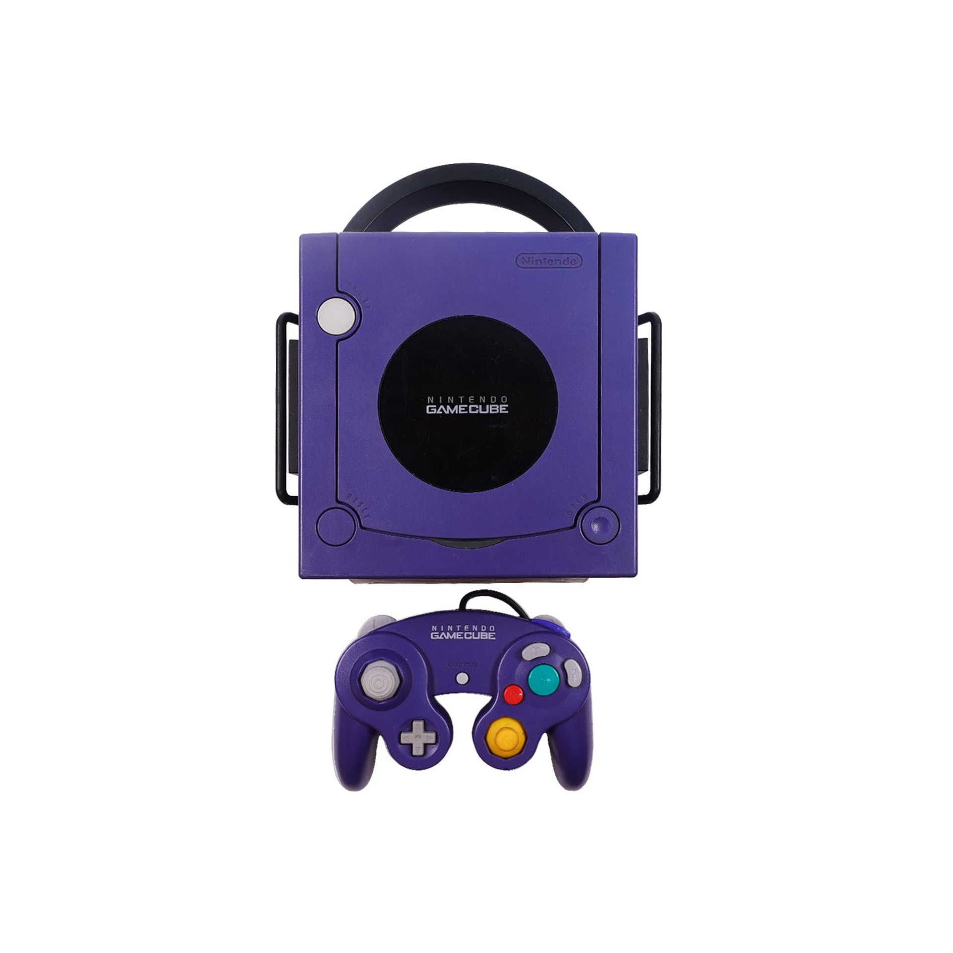 Image of Nintendo GameCube Blue Console featuring vibrant blue design, compact build, and powerful 485MHz processor for smooth gaming performance.