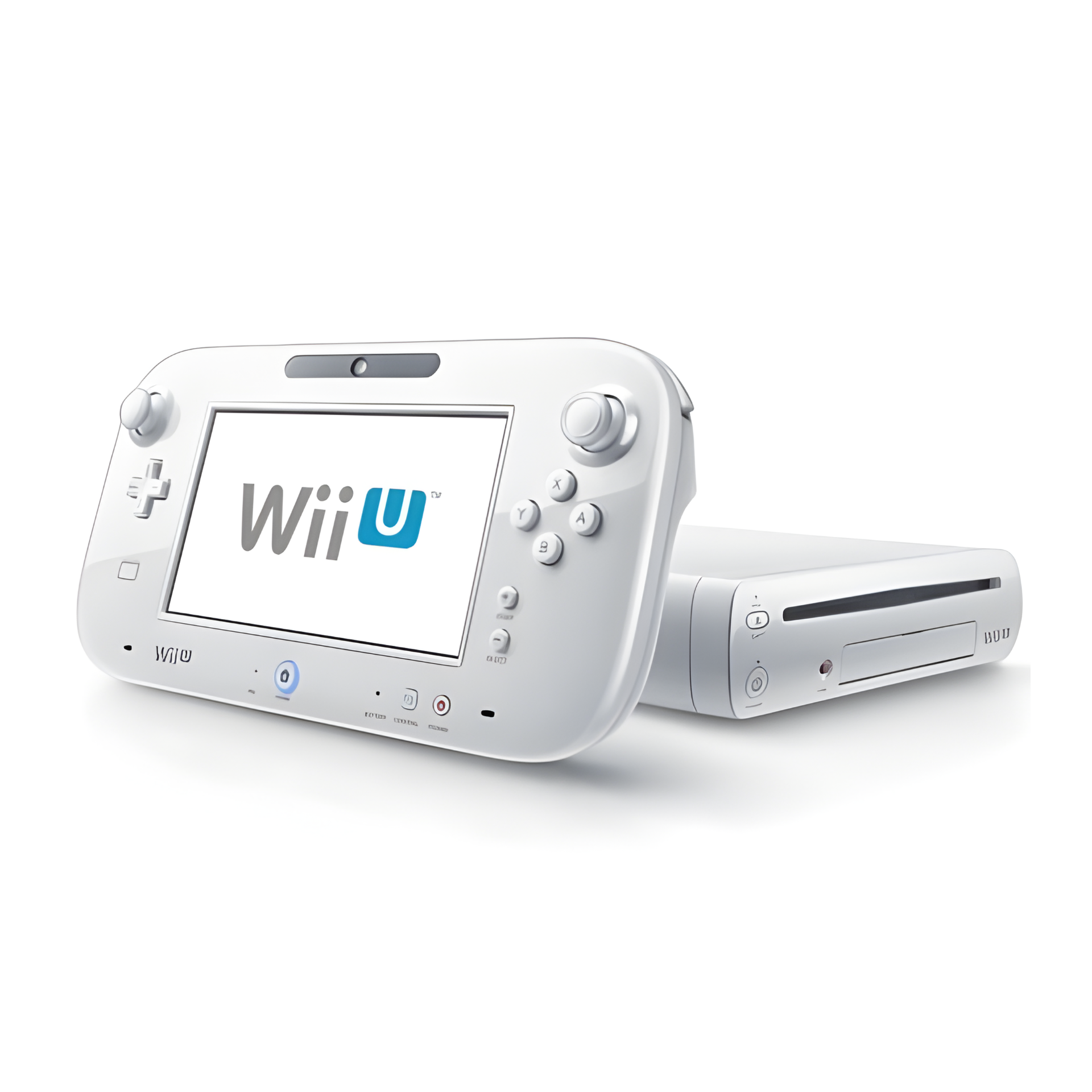Nintendo Wii U White Unboxed console with 6.2-inch touch screen controller, HDMI output, motion controls, and full HD graphics. Compatible with Wii games, accessories, and supports multiplayer gameplay with unique controller perspectives.