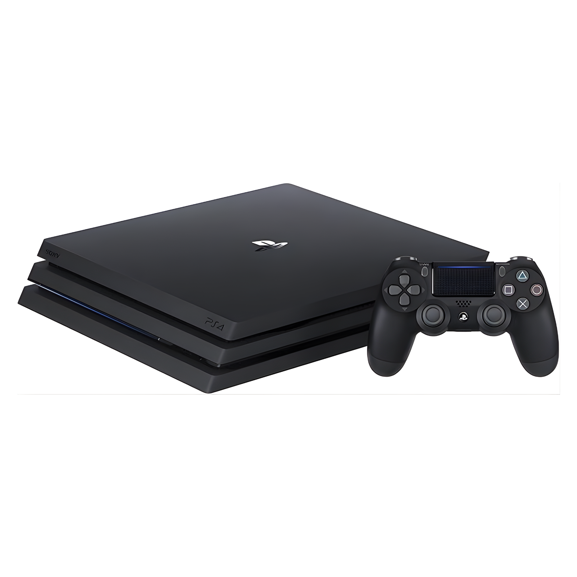 Sony PlayStation 4 1TB black unboxed console with DUALSHOCK 4 controller, HDMI and power cables. Sleek matte design, large storage, fully tested and in great condition.