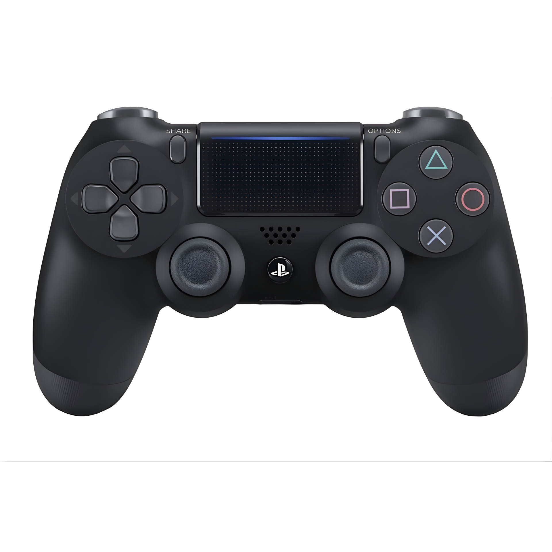 Sony PlayStation 4 DualShock Wireless Controller in black, featuring touchpad, motion sensors, vibration feedback, and ergonomic design for PS4 and PC gaming.