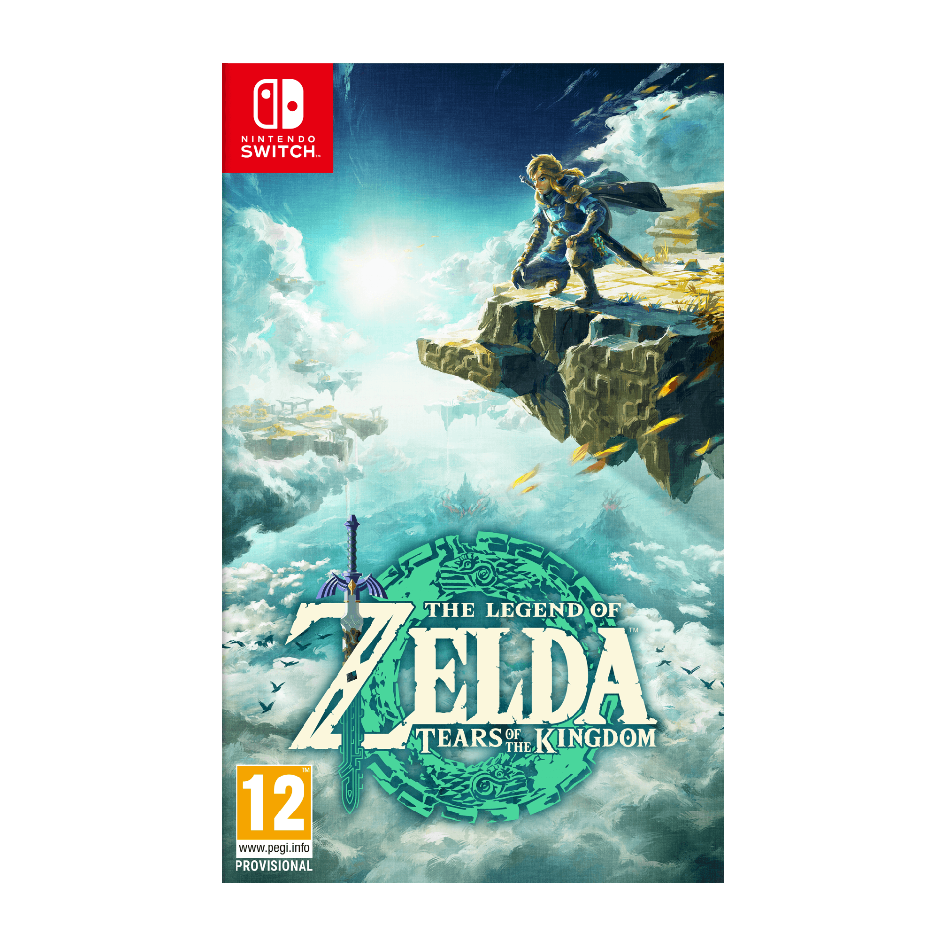 Legend of Zelda: Tears of the Kingdom Nintendo Switch game cover shown. Action-adventure game featuring open-world exploration, puzzles, dynamic combat, and rich environments. Immersive gameplay for experienced Zelda fans.