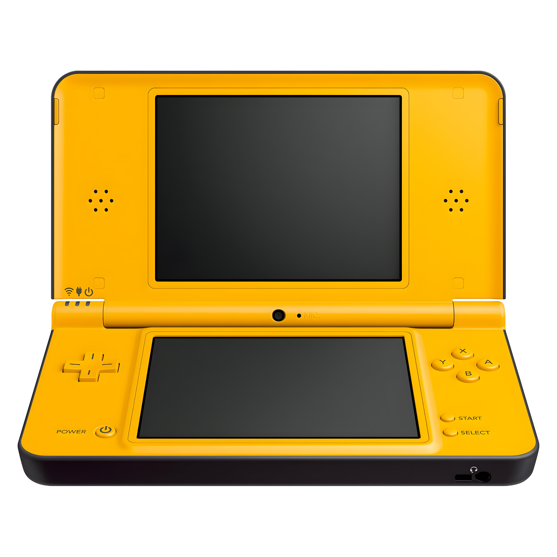 Image of Nintendo DSi XL Yellow showing its bright dual screens, bold yellow design, and stylus, built for comfortable and vibrant handheld gaming.