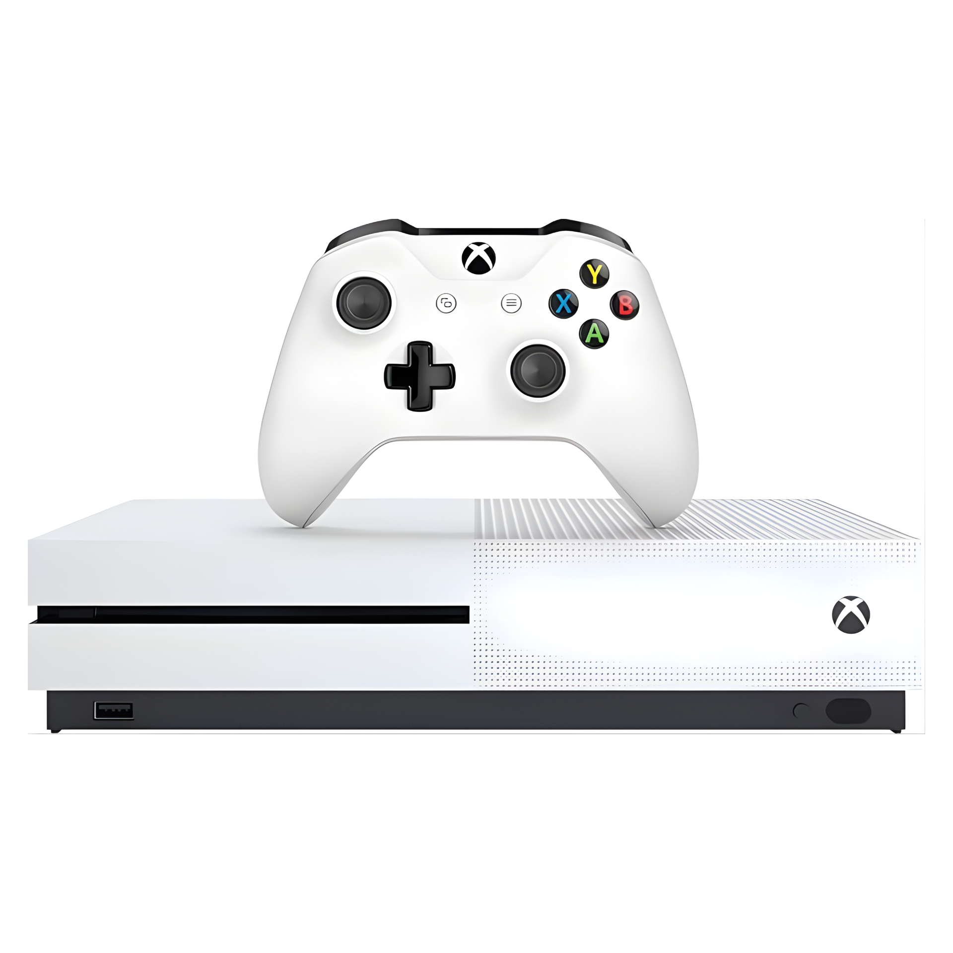 Microsoft Xbox One S 500GB White Unboxed console with controller. Supports 4K streaming, HDR visuals, and hundreds of Xbox games with 500GB storage.