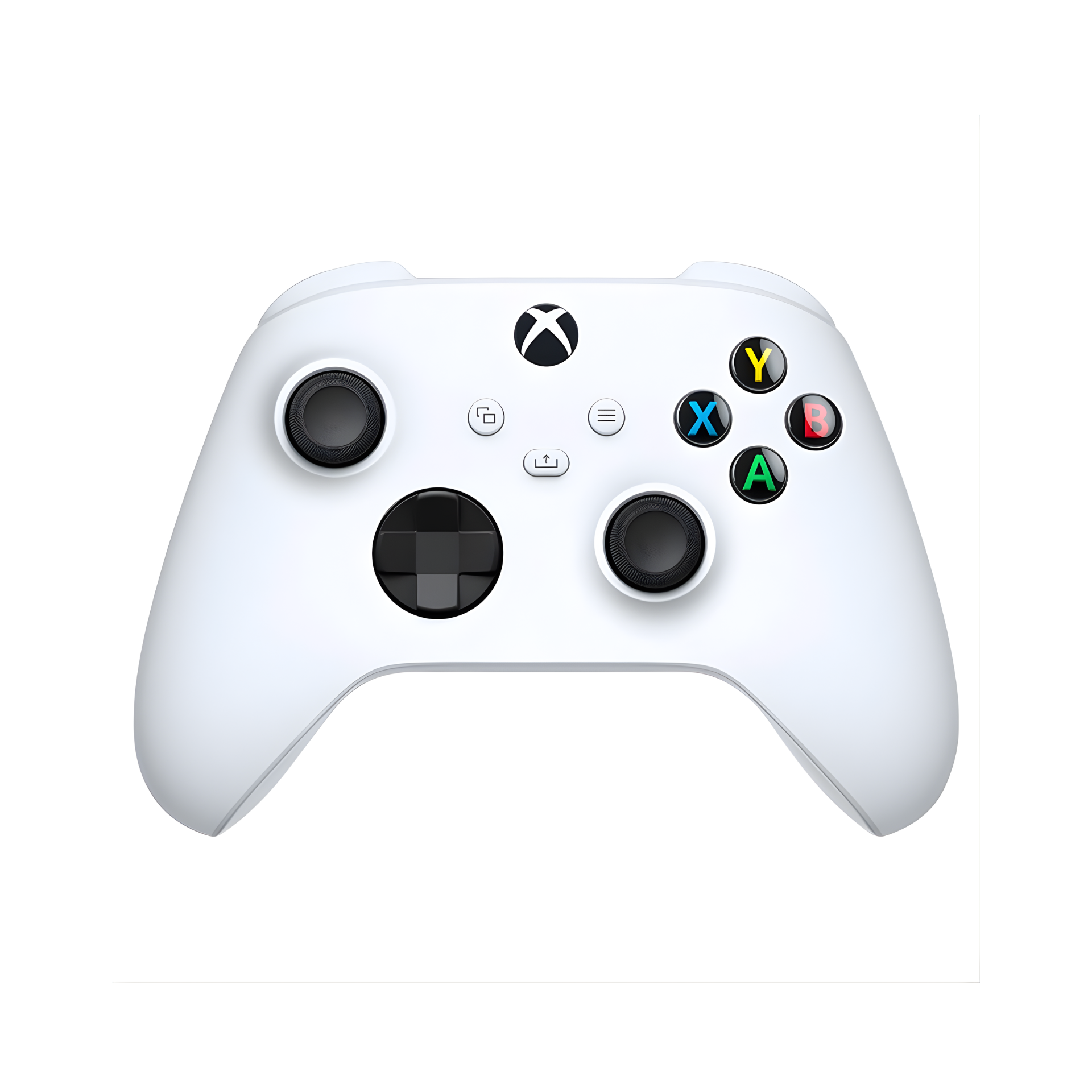 Xbox Series S|X Wireless Controller in white with textured grips, hybrid D-pad, and ergonomic design for smooth, precise gaming across Xbox, PC, and mobile platforms.