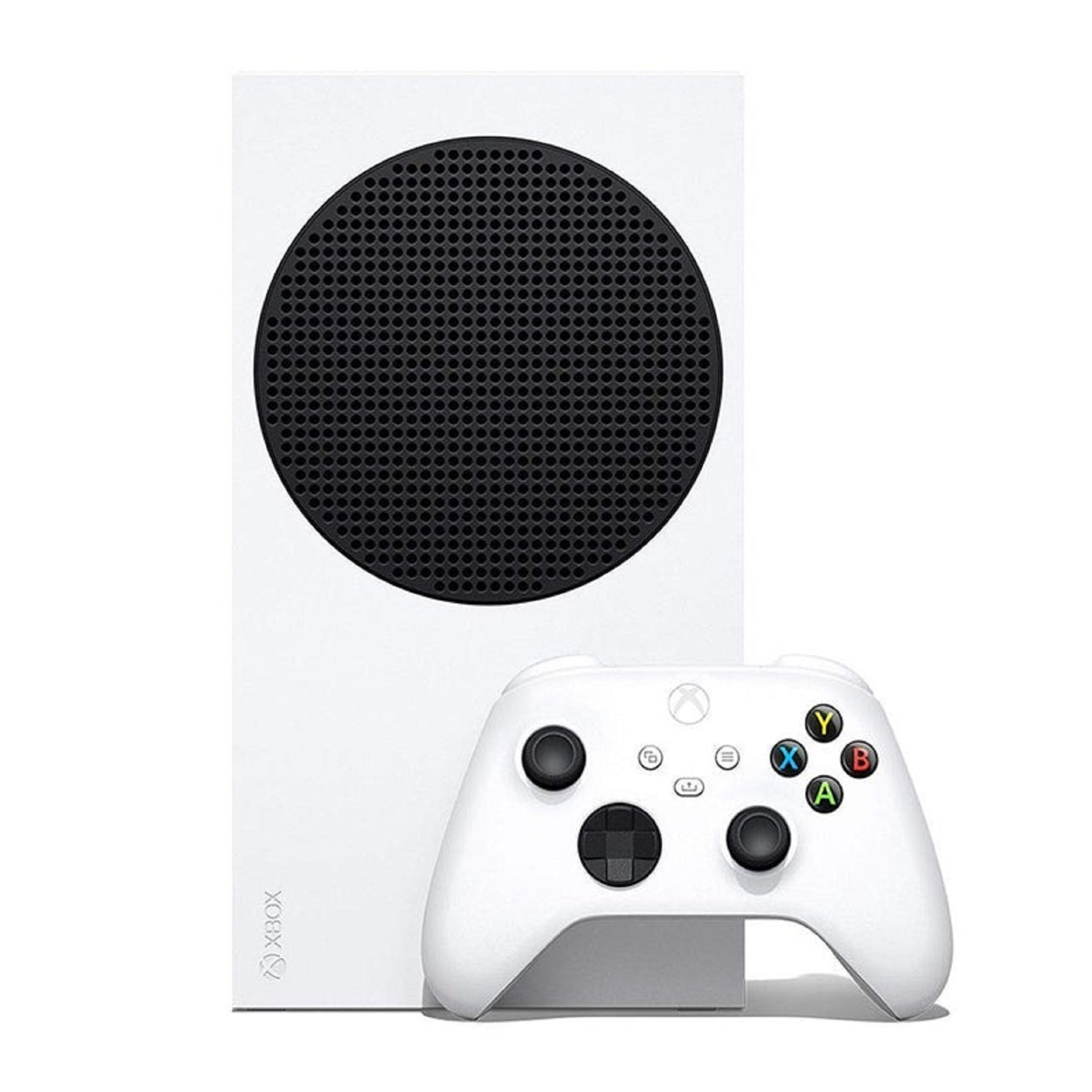 Xbox Series S 512GB unboxed console with controller displayed. Compact white digital gaming system featuring 512GB SSD, fast load times, and 1440p next-gen performance. Perfect for gamers wanting power and portability without the box.